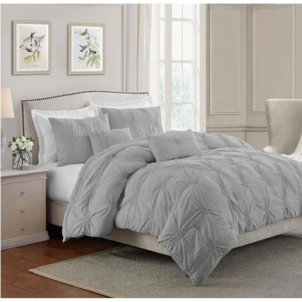 Swift Home Full/Queen Gray Floral Comforter Set Gray Floral 3pcs Bedding MWOT